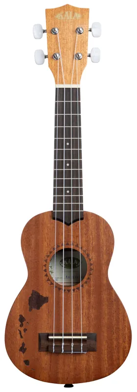 Preisknaller KALA KA-15S-H1 - Satin Mahogany Soprano with Hawaiian Islands, with Bag (UB-S)