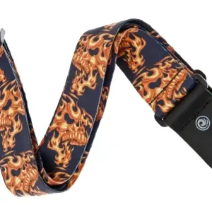 D'Addario 50LT01 Gitarrengurt - Flaming Skulls Heißes Angebot