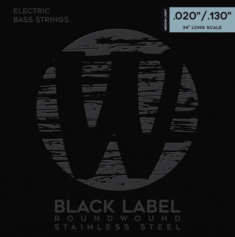 Neue Ware Warwick Black Label Bass String Set, Stainless Steel - 6-String, Medium Light, .020-.130