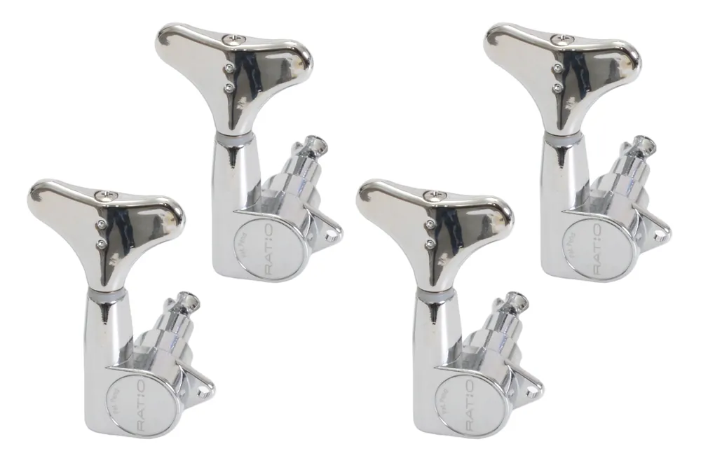 Graph Tech PRB-4400-C0 Ratio Bass Machine Heads with Y-Style Button - 4-String, 4-in-Line, Bass Side (Left) - Chrome Angebot