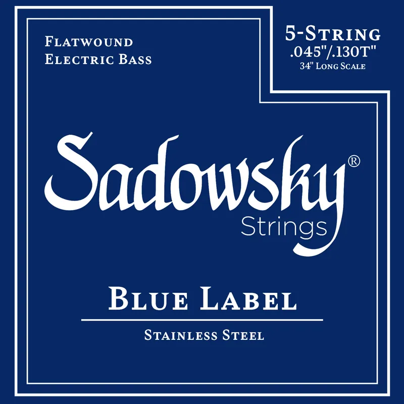 Kracherpreis Sadowsky Blue Label Bass String Set, Stainless Steel, Flatwound, Taperwound, Long Scale (34") - 5-String, 040-125