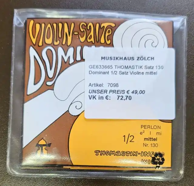 THOMASTIK Satz 130 DOMINANT Violin Saiten Satz 1/2 medium Garantierte Lieferung