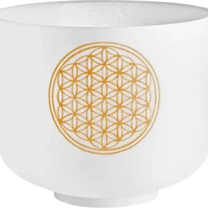 MEINL Sonic Energy PCSB8FOL 8" white-frosted Crystal Singing Bowl Blume des Lebens 128 Hz Sofort Bestellen