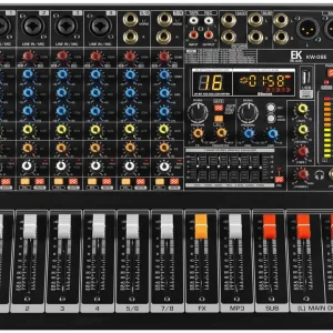 EK AUDIO KW-08A Analog 8-Kanal-Mischer verstärkt mit Effekten, USB, Bluetooth Jetzt Kaufen