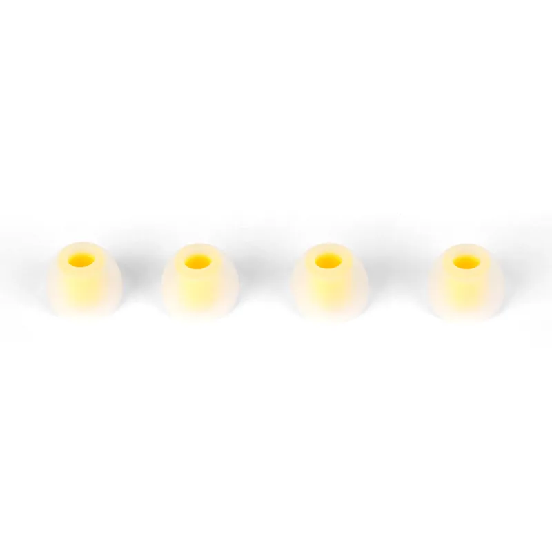 Top-Angebot XVive Soft Silicone Ear Tips for T9, White Translucent + Yellow, 4 x M