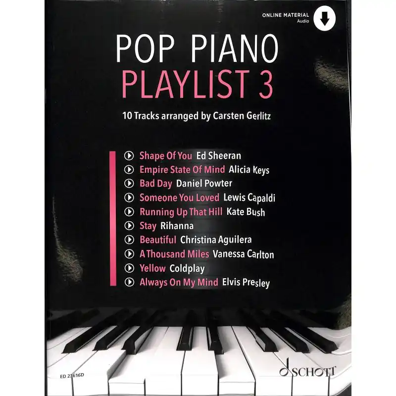 Gerlitz: Pop Piano Playlist 3 - Noten Klavier - ED 23616D Preisreduziert