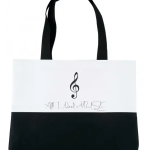 Tasche Shopper ''All I Need Is Music'' Violinschlüssel Günstig