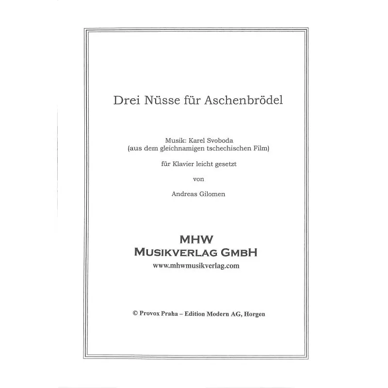 Heißes Angebot Karel Svoboda: Drei Nüsse für Aschenbrödel - Klavier Noten (leicht)