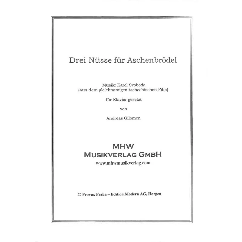 Karel Svoboda: Drei Nüsse für Aschenbrödel - Klavier Noten Finale Aktion
