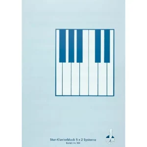 Neue Ware STAR 304 Notenblock Klavier - Hoch 5 x 2 Systeme