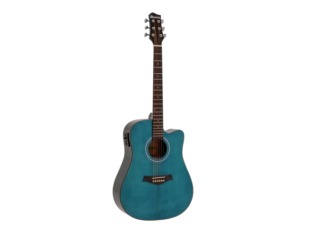 Neue Kollektion DIMAVERY STW-90 Westerngitarre, crystal blue