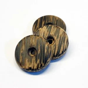 Abverkauf Harmonikaknöpfe Holz 15mm Nera 084BN