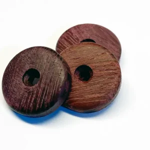 Harmonikaknöpfe Holz 15mm Amaranth 12 Highlight