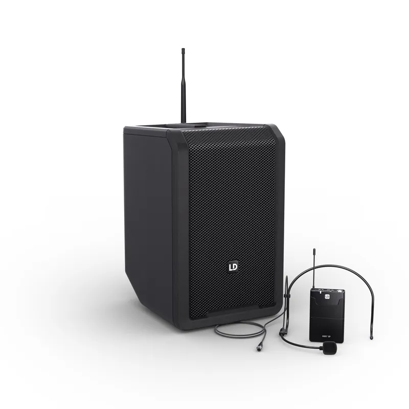 LD Systems ANNY® 8 BPH B5 - Tragbarer Bluetooth® PA-Lautsprecher mit Akku, Mixer und 1x Headset-Mikr Knallerangebot