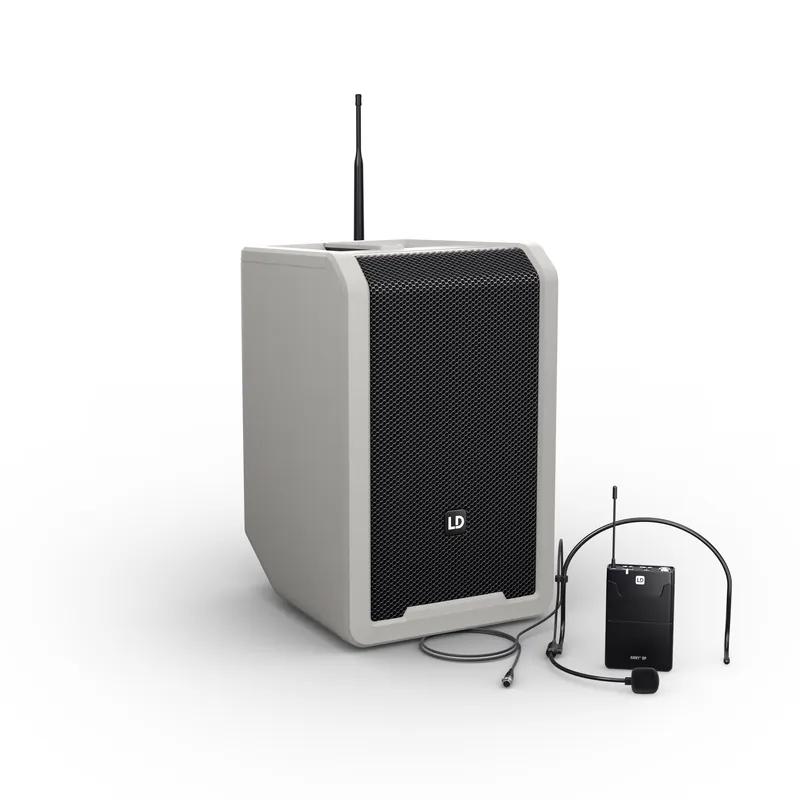 LD Systems ANNY® 8 BPH B6 G - Tragbarer Bluetooth® PA-Lautsprecher mit Akku, Mixer und 1x Headset-Mi Echt