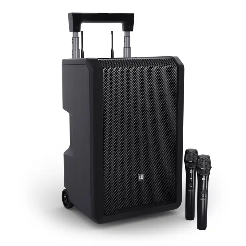 Finale Aktion LD Systems ANNY® 10 HHD 2 B6 - 10" Mobiler Bluetooth® PA-Lautsprecher mit Akku, Mixer und 2x Funkmik