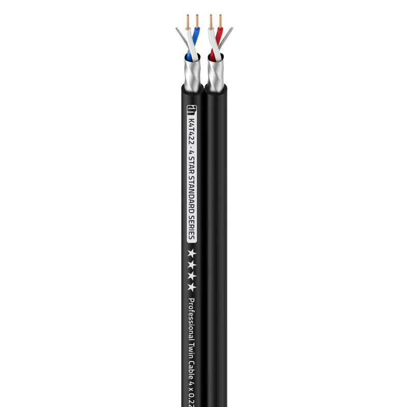 Adam Hall Cables 4 STAR TWIN 422 - Twin Mikrofonkabel 4 Leiter mit 0,22 mm² AWG24 | Standard Series Top-Seller