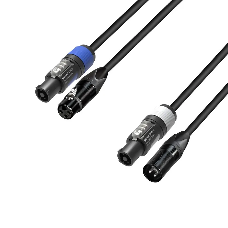 Rabatt Adam Hall Cables 5 STAR H PCON D 0500 - Hybridkabel DMX Neutrik® 3-Pol XLR x powerCON® | 5 m