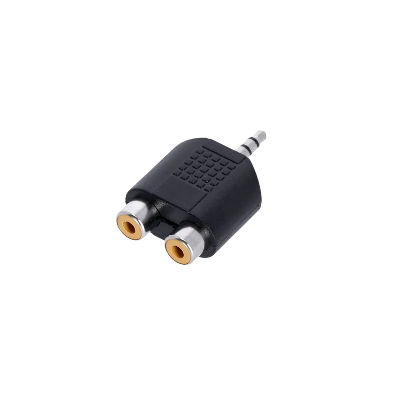 Must-Have Adam Hall Connectors 4 STAR AY RF2 MM3 - Y-Adapter 2 x Cinch female auf 3,5 mm Klinke TRS male