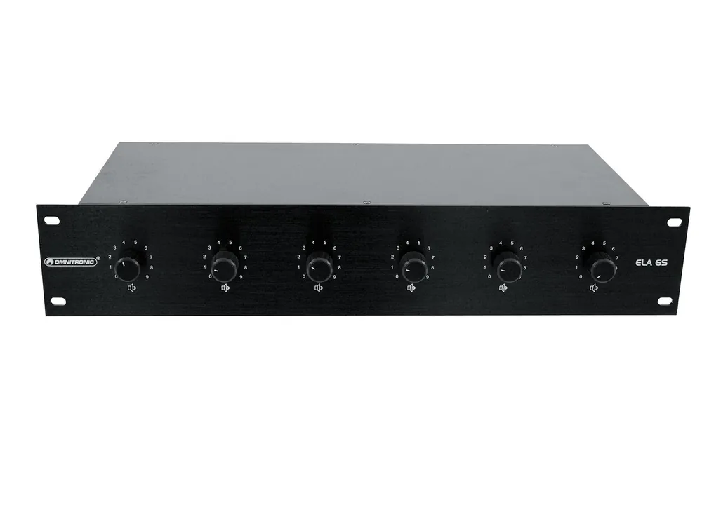 OMNITRONIC ELA 6S-Zonen LS-Regler 10W sw Neue Kollektion