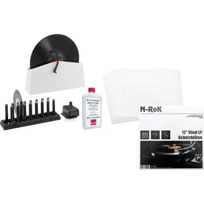 SET Knosti Disco Antistat Gen.II Plus Schallplatten Waschgerät + LP Schutzhüllen Abverkauf