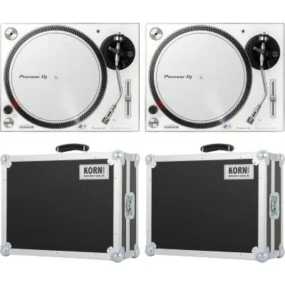 SET        Pioneer DJ PLX-500 W Doppelpack + Cases Markenprodukt