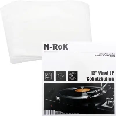 Billig N-Rok 12" Vinyl LP Schutzhüllen 25er Set Schallplattenhüllen Schutzfolie