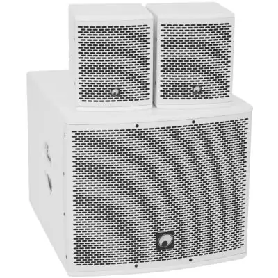 OMNITRONIC Set MOLLY-12A Subwoofer aktiv + 2x MOLLY-6 Top 8 Ohm weiß Markenprodukt