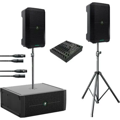 SET Mackie GO 2.1 PA Set Thump Go + Sub Go + Mixer + Distanzrohr + Stativ + Kabel Begrenztes Angebot