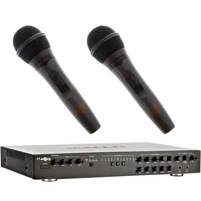 SET Madboy BOOST-202 Karaoke-Amplifier + 2x Karaoke Mikrofon SET Neue Ware