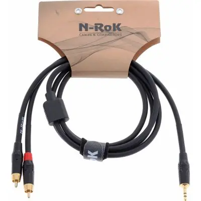 N-RoK Premium Kabel Klinke 3,5mm stereo / 2x Cinch 1,5m Sichere Zahlung