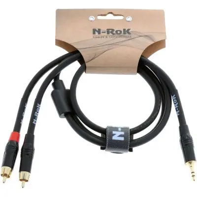 N-RoK Premium Kabel Klinke 3,5mm stereo / 2x Cinch 0,9m Meistverkauft
