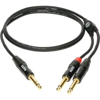 Bestpreis Klotz Klinke 6,3 stereo / 2 Klinke 6,3 mono 1,5 m KY1-150