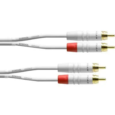 Knallerangebot Cordial 2x Cinch / 2x Cinch Weiß 6,0m